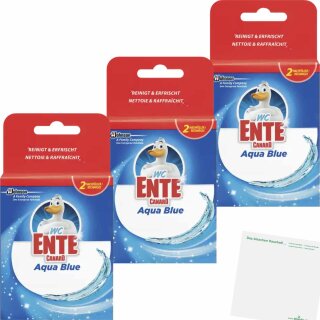 WC Ente WC Reiniger 4 in 1 Aqua Blue 3er pack (6Stk Nachfüller) + usy Block