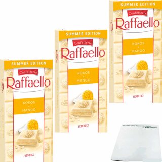 Raffaello weiße Schokolade Mandelcreme Kokos und Mango 3er Pack (3x90g Tafel) + usy Block