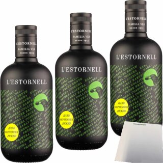L’Estornell Vea Natives Olivenöl Frühe Ernte 100% Arbequina 3er Pack (3x500ml Flasche) + usy Block