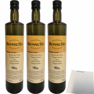 Rosello Olivenöl Aceite de Oliva Virgen Extra 3er Pack (3x750ml Flasche) + usy Block