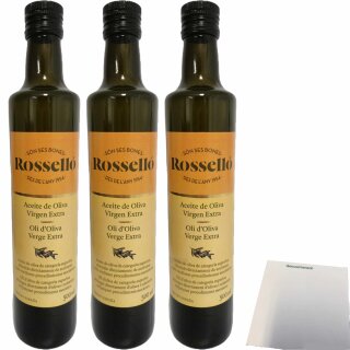 Rosello Olivenöl Aceite de Oliva Virgen Extra 3er Pack (3x500ml Flasche) + usy Block