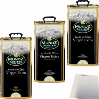 Munoz Aceite de Oliva Virgen Extra Natives Olivenöl 3er Pack (3x5L Dose) + usy Block