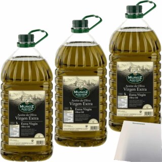 Munoz Aceite de Oliva Virgen Extra Natives Olivenöl 3er Pack (3x5L Kanister) + usy Block