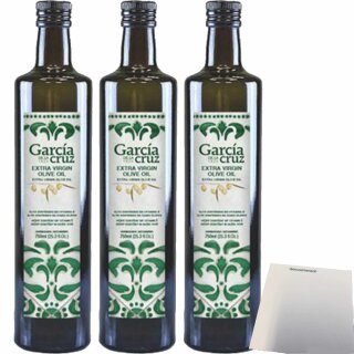 Garcia de la Cruz Extra Virgin Olive Oil Natives Olivenöl 3er Pack (3x750ml Flasche) + usy Block