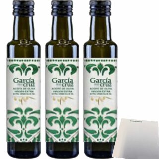 Garcia de la Cruz Extra Virgin Olive Oil Natives Olivenöl 3er Pack (3x250ml Flasche) + usy Block