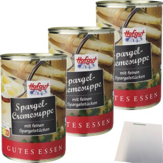 Hofgut Spargelcremesuppe 3er Pack (3x400ml Dose) + usy Block