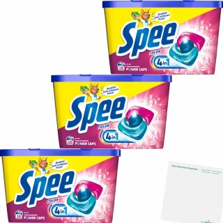 Spee Power Caps Colorwaschmittel 3er Pack (3x18WL Eimer) + usy Block