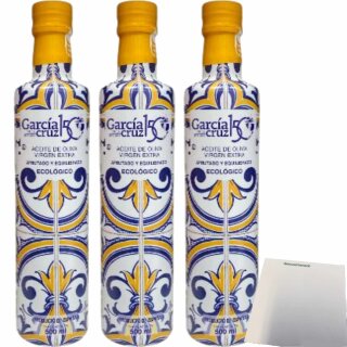 Garcia de la Cruz Aceite de Olivia Virgen Extra Natives Olivenöl 3er Pack (3x500ml Flasche) + usy Block
