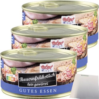 Hofgut Bauernfrühstück Aufstrich 3er Pack (3x300g Dose) + usy Block