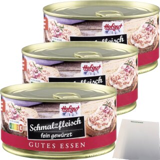 Hofgut Schmalzfleisch 3er Pack (3x300g Dose) + usy Block