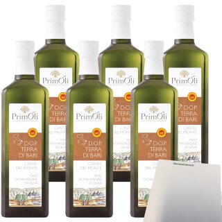 PrimOli Terra di Bari Castel del Monte Natives Olivenöl extra VPE (6x500ml Flasche) + usy Block