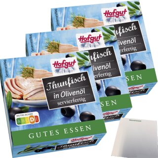 Hofgut Thunfisch in Olivenöl 3er Pack (3x80g Dose) + usy Block