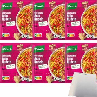 Knorr Fix Gebratene Asia Nudeln 3 Portionen 6er Pack (6x30g Packung) + usy Block