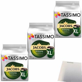 Jacobs Tassimo Krönung XL Becher 3er Pack (3x16 Position Packung) + usy Block