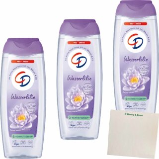 CD Feuchtigkeitsdusche Wasserlilie 3er Pack (3x300ml Flasche) + usy Block