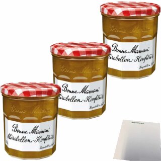 Bonne Maman Mirabellen-Konfitüre 3er Pack (3x370g Glas) + usy Block