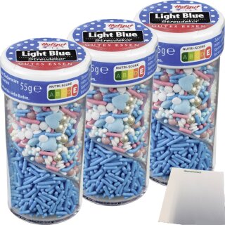 Hofgut Streudekor Twister Light Blue 3er Pack (3x55g Dose) + usy Block