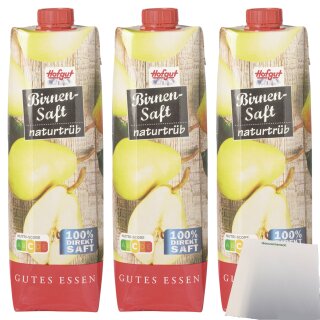Hofgut Birnensaft 3er Pack (3x1l Packung) + usy Block