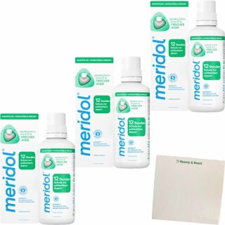 meridol Mundspülung Zahnfleischschutz & Frischer Atem 3er Pack (3x400ml Flasche) + usy Block