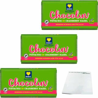 Edeka Herzstücke Chocoluv Pistazie Cranberry Haselnuss 3er Pack (3x150g Tafel) + usy Block
