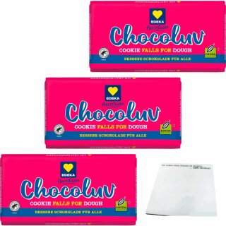 Edeka Herzstücke Chocoluv Weiß Cookie Dough 3er Pack (3x150g Tafel) + usy Block