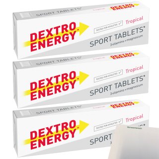 Dextro Energy Sport Tablets 3er Pack (3x2x12stk) + usy Block
