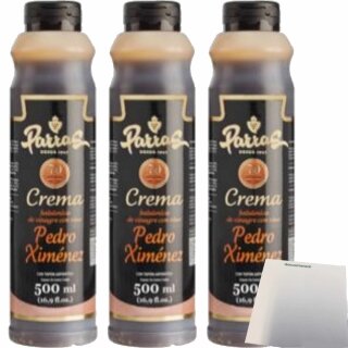 Parras Crema Pedro Ximenez Essigcreme 3er Pack (3x500ml Flasche) + usy Block