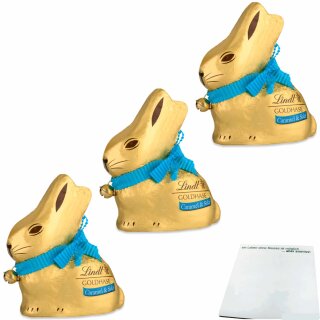 Lindt Goldhase Caramel & Salz 3er Pack (3x100g Packung) + usy Block