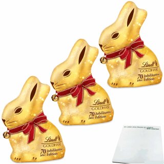 Lindt Goldhase Glamour Edition 3er Pack (3x100g Packung) + usy Block