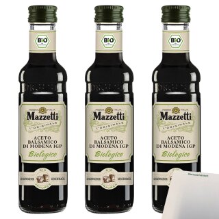 Mazzetti Aceto Balsamico di Modena 3er Pack (3x250ml Flasche) + usy Block