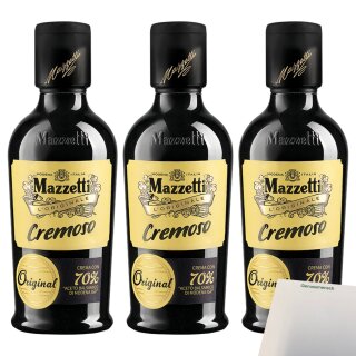Mazzetti Cremoso, mit 70% Aceto Balsamico di Modena I.G.P. 3er Pack (3x380ml Flasche) + usy Block