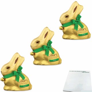 Lindt Goldhase Nuss 3er Pack (3x100g Packung) + usy Block