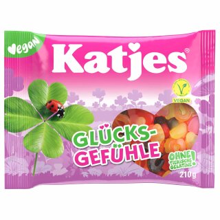 Katjes Glücksgefühle Fruchtgummi und Lakritz (210g Packung)