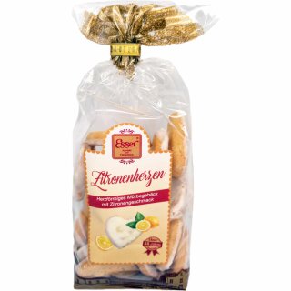 Esser Zitronenherzen Herzförmiges Mürbegebäck mit Zitronengeschmack (250g Beutel)