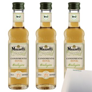 Mazzetti Condimento Bianco mit Honig 3er Pack (3x250ml Flasche) + usy Block