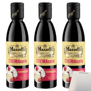 Mazzetti CREMAceto Balsamico Himbeere 3er Pack (3x250ml Flasche) + usy Block