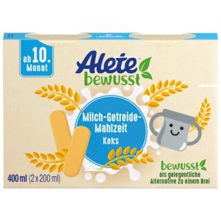 Alete bewusst Milch-Getreide-MahlzeitTrinken Keks (2x200ml Packung)