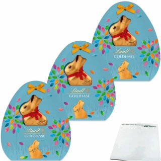 Lindt Goldhase Cut-Out Großes Geschenk 3er Pack (3x266g Packung) + usy Block