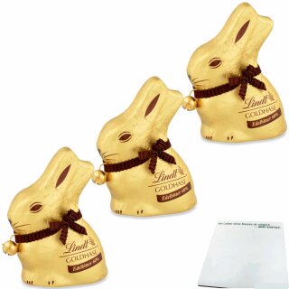 Lindt Goldhase Edelbitter 3er Pack (3x50g Packung) + usy Block