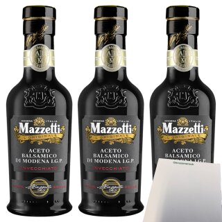 Mazzetti Balsamico Testa Rossa 3er Pack (3x250ml Flasche) + usy Block