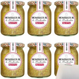 Monsieur M old style Senf VPE (6x200g Glas) + usy Block