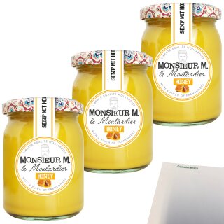 Monsieur M Honig Senf 3er Pack (3x200g Glas) + usy Block