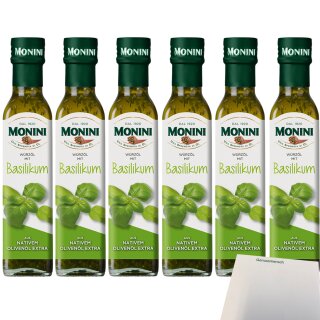 Monini Extra Virgin Olive Oil Basilikum VPE (6x250ml Flasche) + usy Block