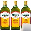 Monini Brat Olivenöl 3er Pack (3x500ml Flasche) + usy Block