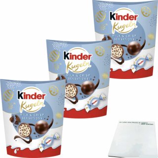 kinder Kugeln Milk & Crispy Bits Sensation Ostern 3er Pack (3x90g Packung) + usy Block