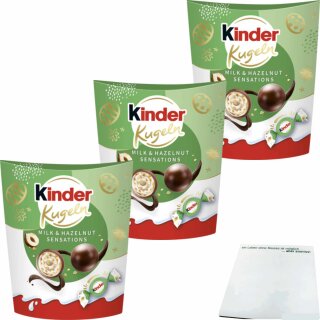 kinder Kugeln Milk & Hazelnut Sensation Ostern 3er Pack (3x90g Packung) + usy Block