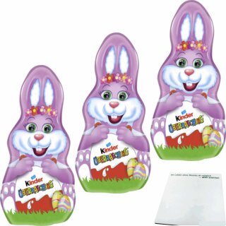 kinder Osterhase Rosa mit Überraschung 3er Pack (3x75g Packung) + usy Block