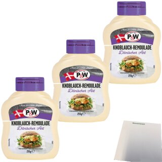 P&W Knoblauch Remoulade 3er Pack (3x255ml Flasche) + usy Block