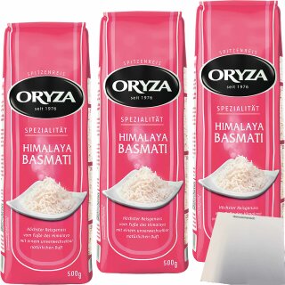 Oryza Himalaya Basmati Lose 3er Pack (3x500g Packung) + usy Block