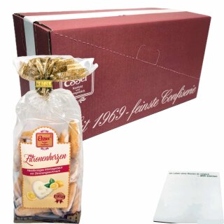 Esser Zitronenherzen Herzförmiges Mürbegebäck mit Zitronengeschmack (10x250g Beutel) VPE + usy Block